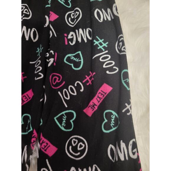 Total Girl Black Pink Fleece Pajama Bottom Girls Size XS 6 - Picture 2 of 3